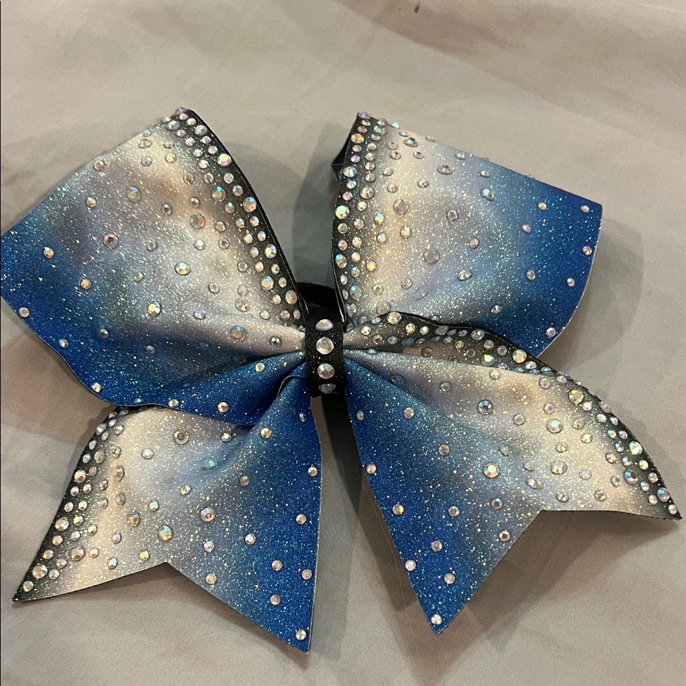 Blue and Silver Rhinestone Bow